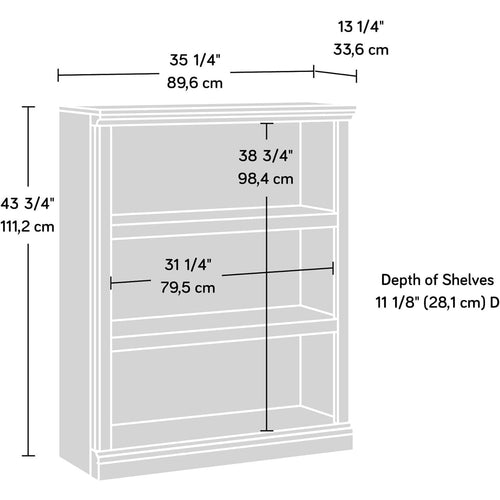 3 Tier Wooden Bookcase Glacier Oak Multipurpose Bookshelf For Home Office And Living Room